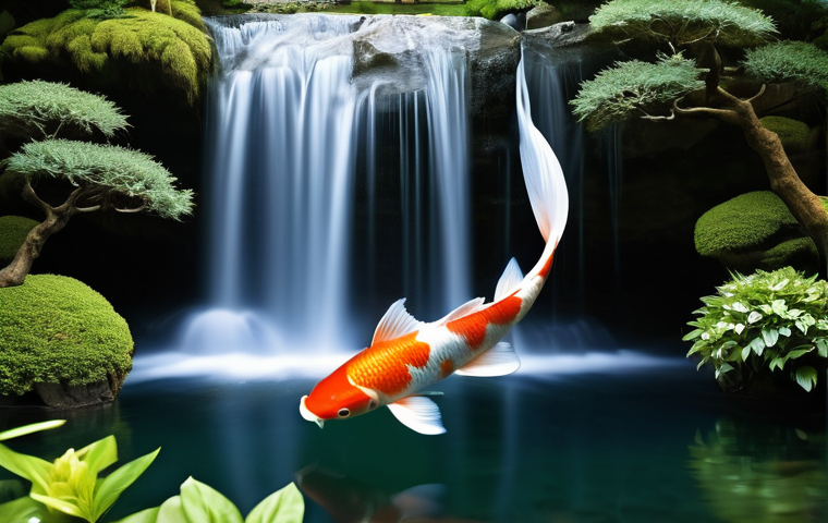 금붕어와 잉어 차이 - **Majestic Common Carp in a Natural Pond**
    A wide-angle, underwater view of a massive common car...