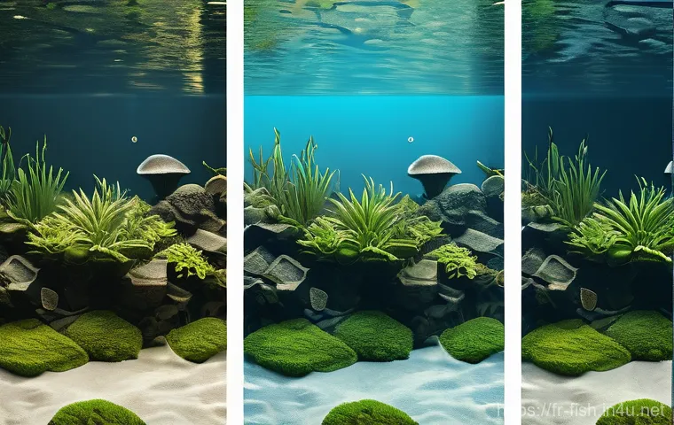 수초 교배로 풍성하게 - Here are three detailed image prompts in English, designed to generate visuals for an aquascaping co...