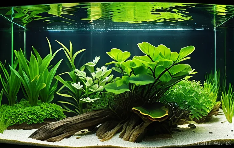 관상어 치료제 추천 - **Prompt:** A tranquil and well-maintained freshwater aquarium, viewed from a slightly elevated angl...
